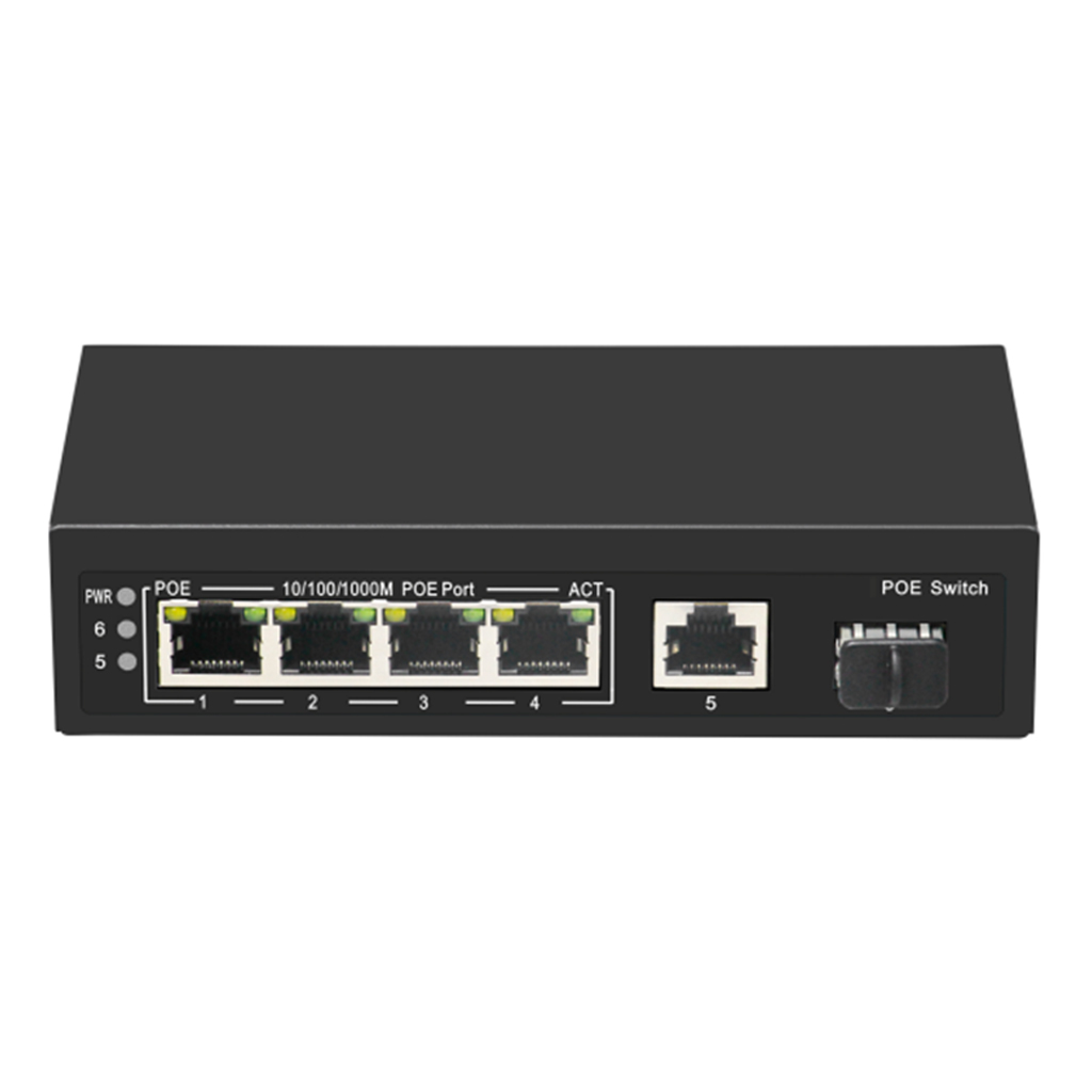 4 PORT GİGABİT +1 10/100/1000 +1 SFP POE SWİTCH (65W)